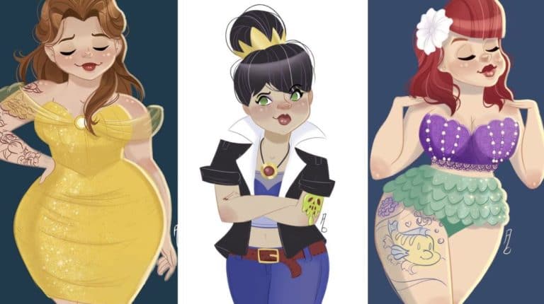 princesses Disney pinups dessins illustrations