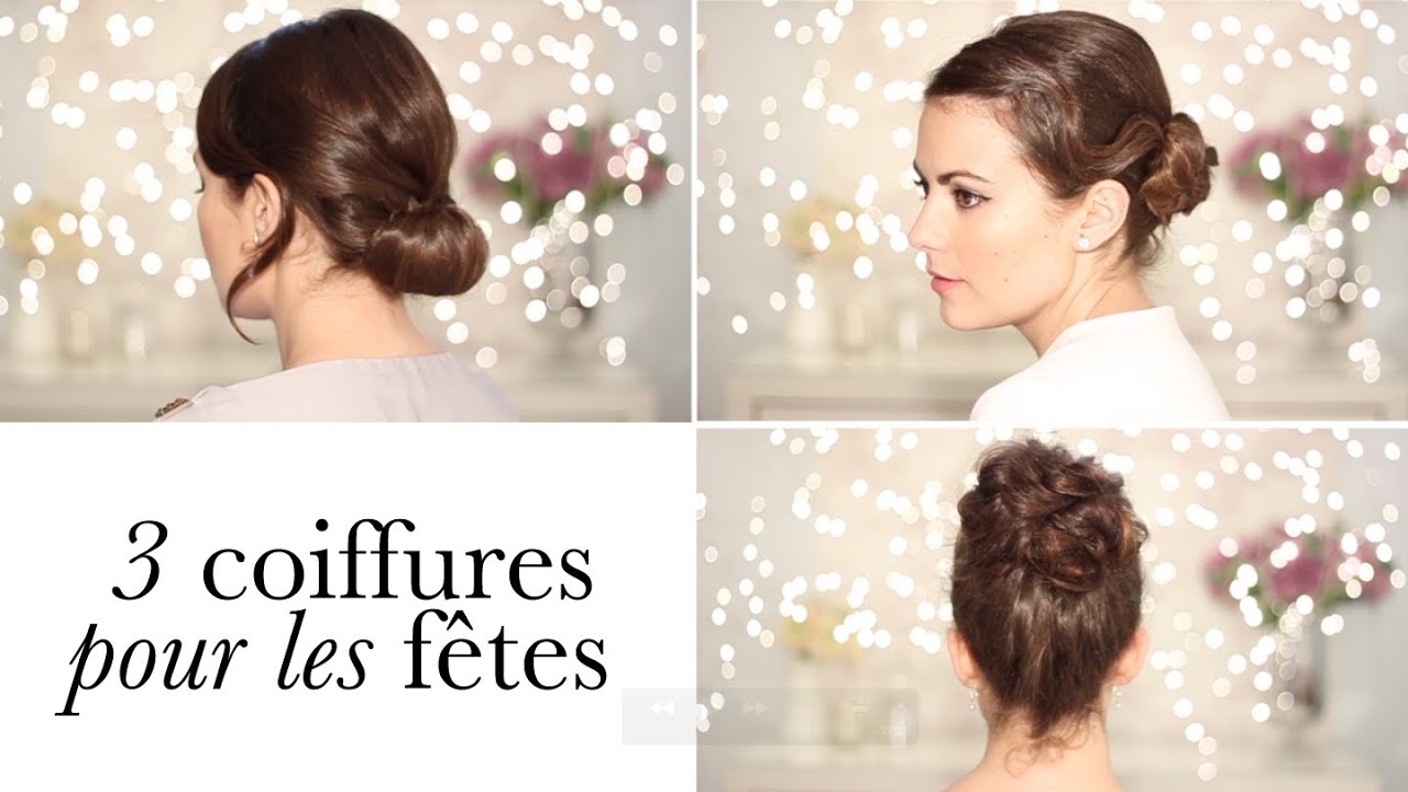 coiffures de fêtes cheveux Noël couronne fleurs