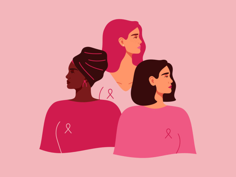 femmes octobre rose cancer du sein dessin