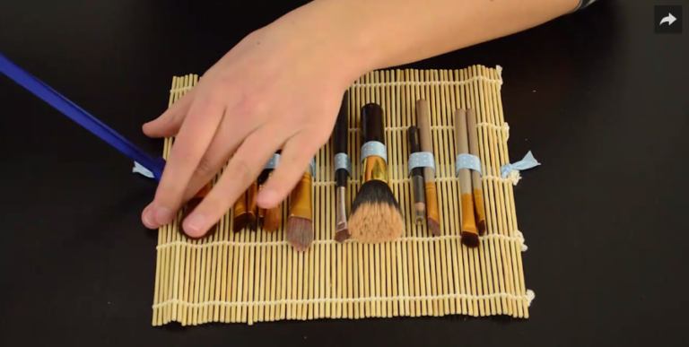 trousse maquillage DIY bambou
