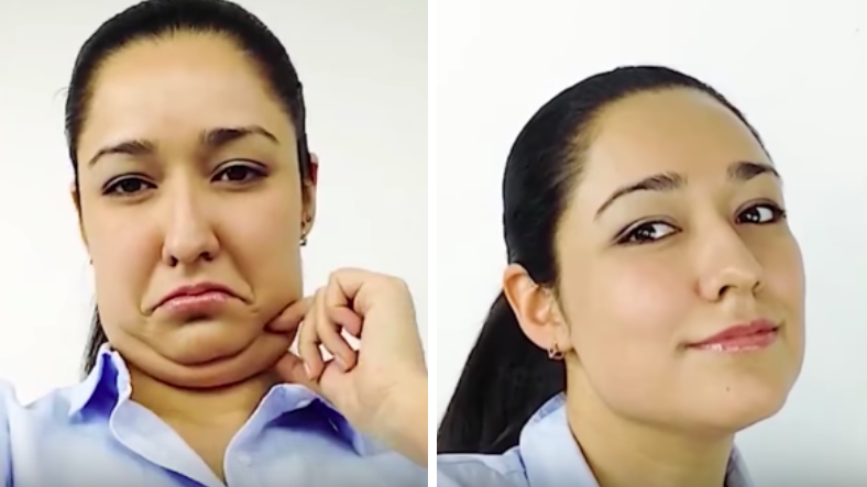 astuces contre le double menton exercice sport visage femme