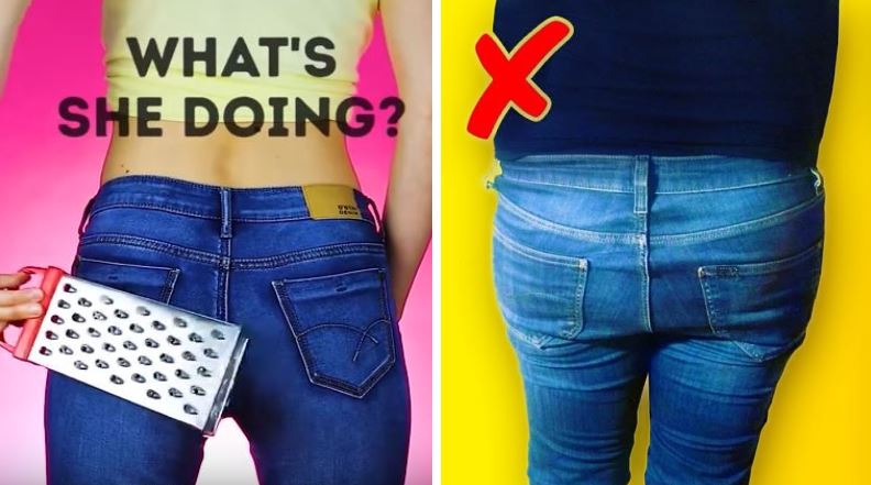 astuces vêtements quotidien jean râpe à fromage