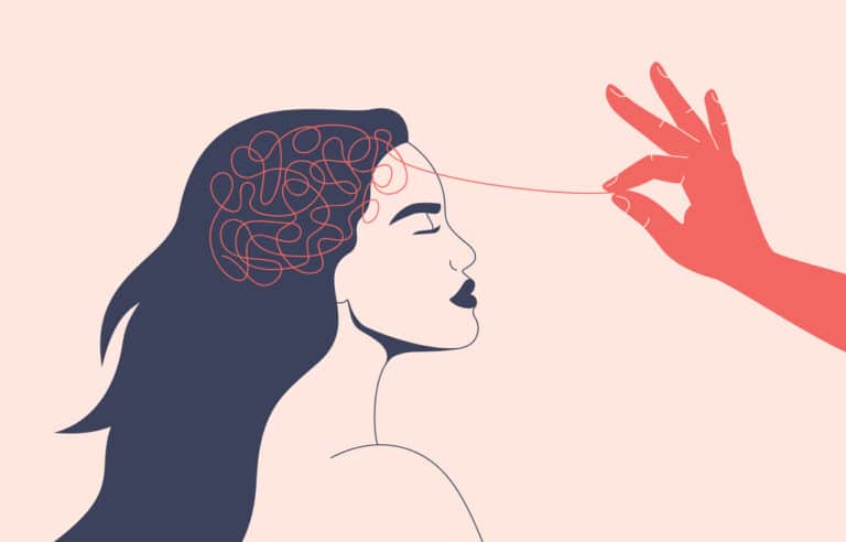 psychothérapie psychologie cerveau femme dessin illustration comportement analyse