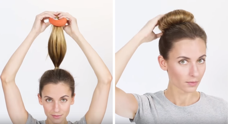 bun avec une chaussette cheveux chignon
