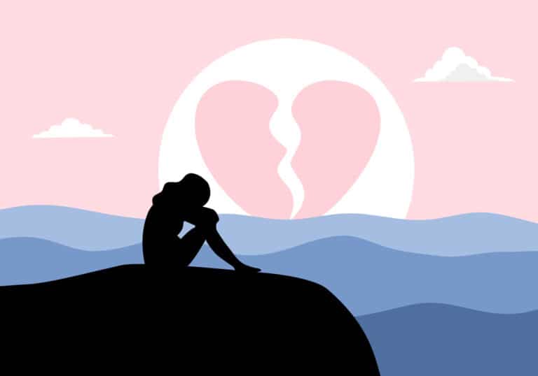 femme coeur brisé rupture difficile couple séparation dessin pleurer triste