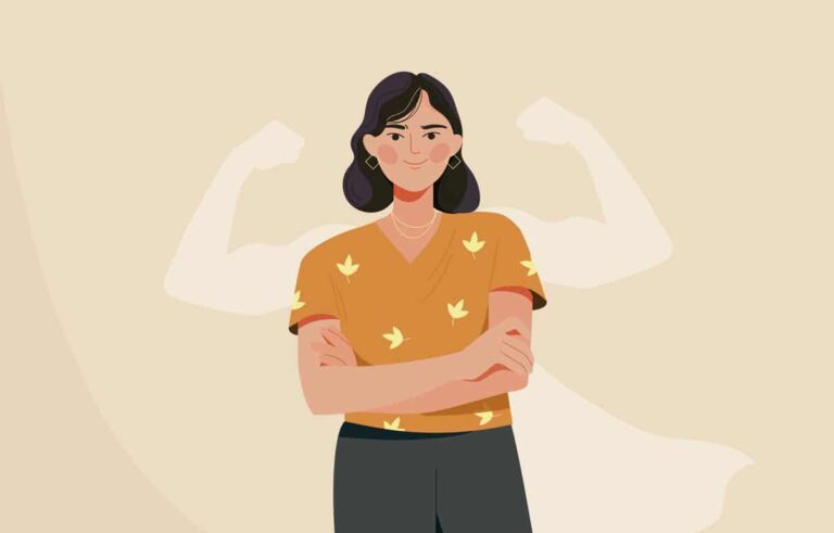 confiance en soi femme assurance dessin illustration