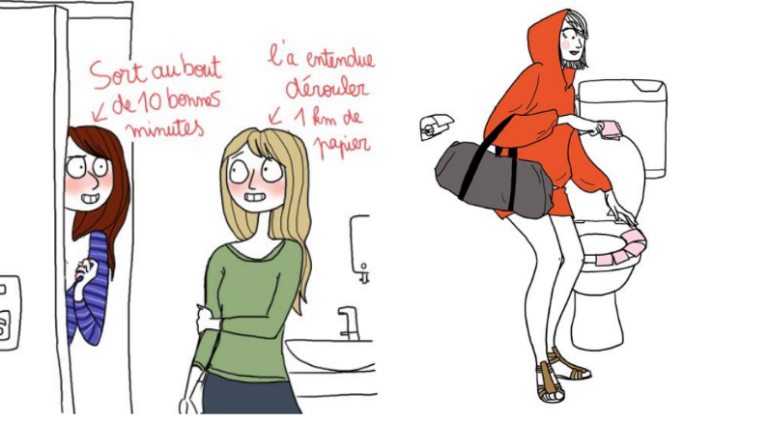 aux toilettes