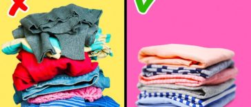 vêtements rangés avant après