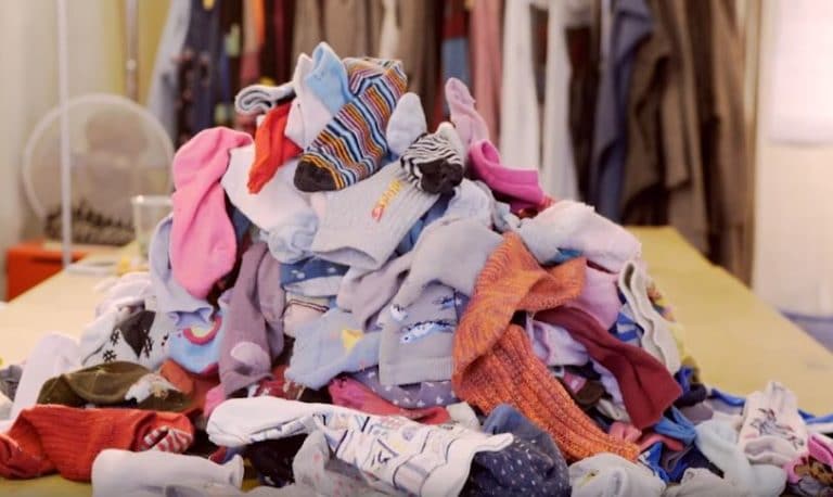 Chaussettes orphelines tri recycler