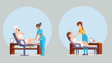 spa institut esthéticienne dessin illustration femmes cire épiler épilation