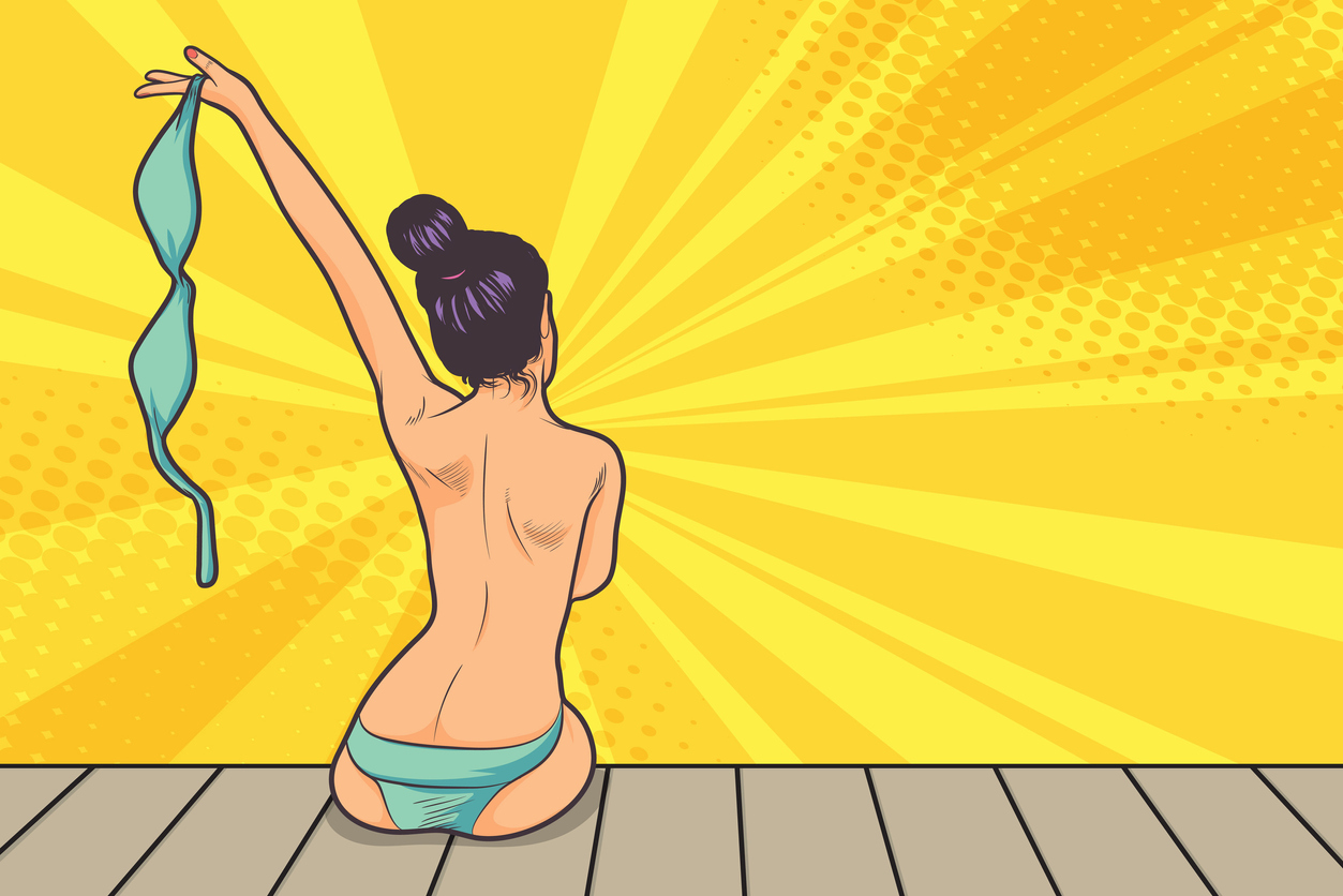 bikini soutien gorge maillot de bain femme poitrine seins dos été