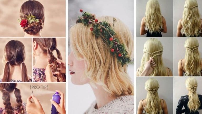 coiffures de fête cheveux Noel jour de l'an premier réveillon