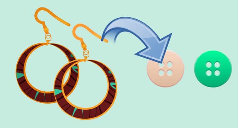 boucles oreilles astuces bouton vêtements dessin illustration