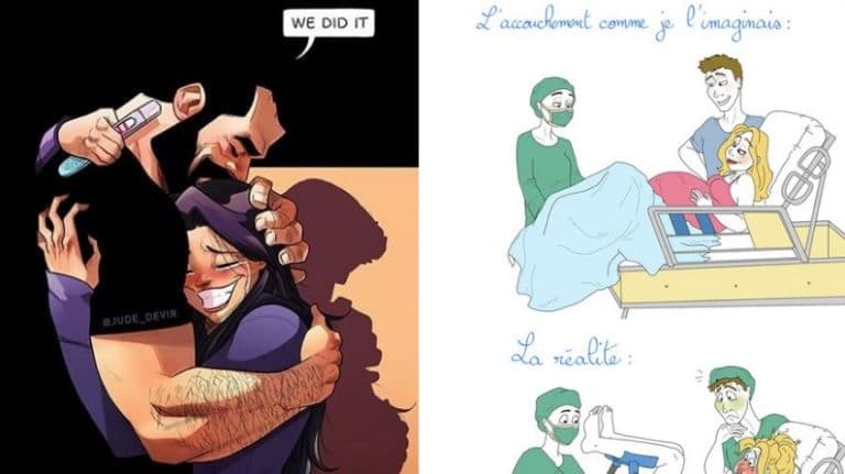 dessins grossesse démarches enceinte étapes