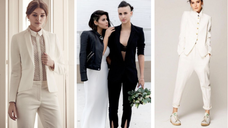 costumes de mariage gay LGBT mariées sans robe