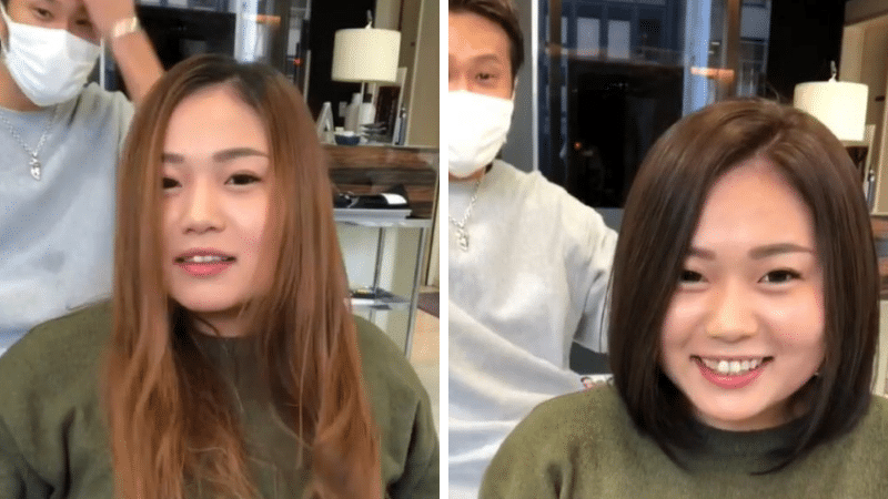 avant après coupe de cheveux coiffeur japonais coiffure