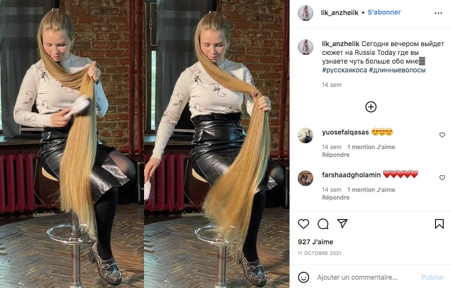 Raiponce réelle Angelica Baranova cheveux longs couper femme