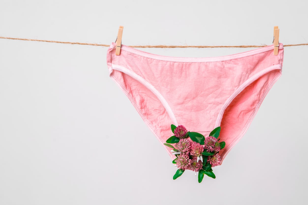 culotte rose linge règles fleurs lingerie écologique