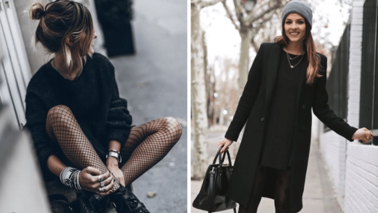 porter vêtements noir hiver look mode