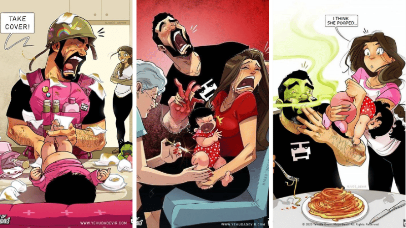 Yehuda Devir BD dessins illustrations vie couple enfant bébé