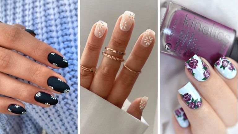 manucures fleurs inspiration mains nail art floral printemps