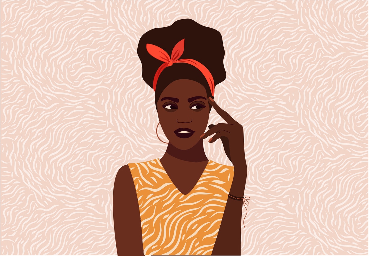 femme réfléchir penser test personnalité dessin illustration