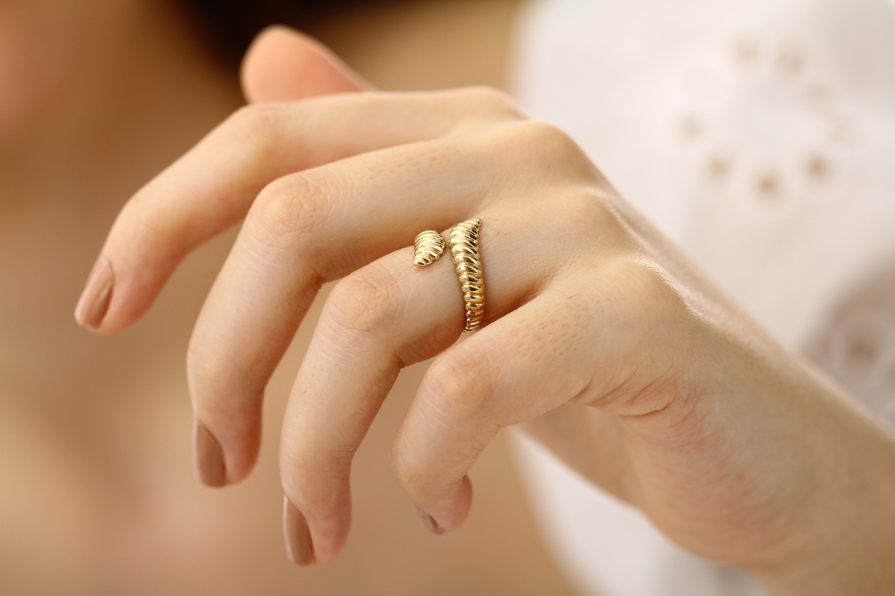 bijou femme main bague or